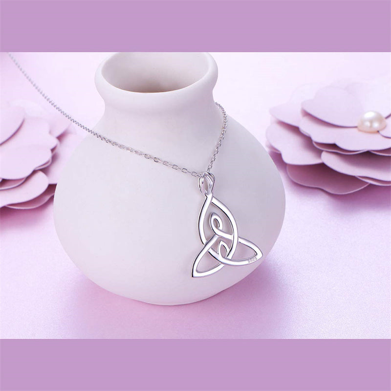 Sterling Silver Celtic Knot Mother and Child Pendant Necklace