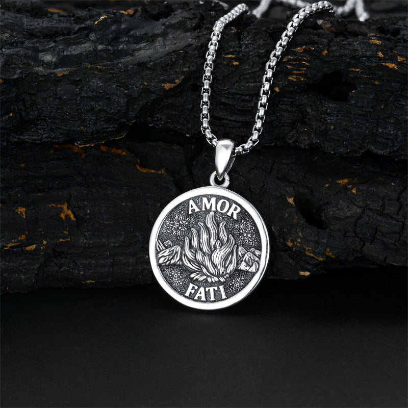 Sterling Silver Memento Mori Pendant Necklace for Men