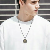 Sterling Silver Jerusalem Cross Pendant Necklace for Men