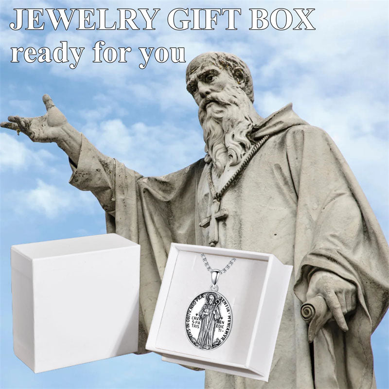 Sterling Silver  Virgin Mary Saint Florian Saint Jude Saint Michael Saint Benedict Amulet Protection Pendant Necklace