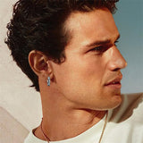 Sterling Silver Mountain Hoop Earrings