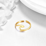 10K Yellow Gold Wave Adjustable Ring
