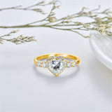 10K Gold 14K Gold 18K Gold  Heart-Cut Moissanite Halo Engagement Rings