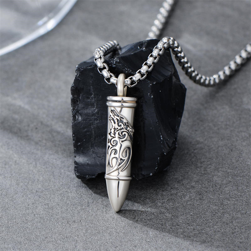 Sterling Silver Phoenix Skull  Scorpion Wolf Bullet Urn Necklace for Ashes