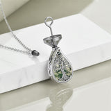 Sterling Silver Tree of Life Urn Necklaces Abalone Opal Shell Cremation Jewelry for Ashes