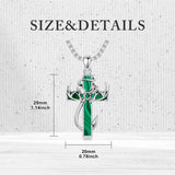 Sterling Silver Fish Hook Cross Pendant Necklace for Men