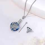 Sterling Silver Crystal Hummingbird Urn Necklace for Ashes