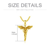 Sterling Silver Caduceus Phoenix RN Pendant Necklace RN Nurse Graduation Gift