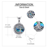 Sterling Silver Tree of Life Urn Necklaces Abalone Opal Shell Cremation Jewelry for Ashes