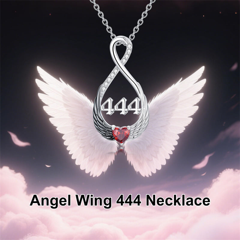 Sterling Silver Infinity Angel Number 444 Pendant Necklace