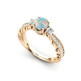 Sterling Silver 10K 14K 18K Personalized Engraved 1 Carat  Round Birthstone Engagement Ring