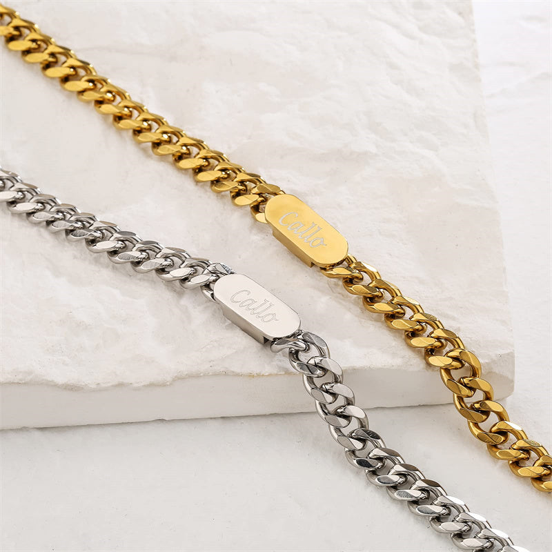 Stainless Steel Personalized Name Pendant Necklace for Men