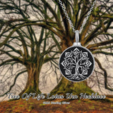 Sterling Silver Tree of Life Lotus Urn Necklaces for Ashes