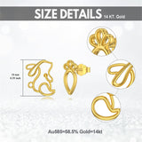 14k Gold Bunny Stud Earrings