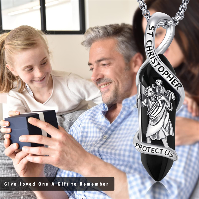 Sterling Silver Crystal Saint Michael Saint Christopher Guardian Angel Guadalupe Pendant Necklace