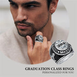 Sterling Silver Personalized Engraved Birthstone 2025 High School College Class Ring Graduation Jewelry