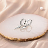 Sterling Silver Viking Raven Stud Dangle Earrings