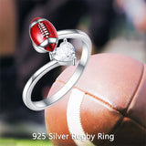 Sterling Silver Baseball Football Volleyball Spinner Ring
