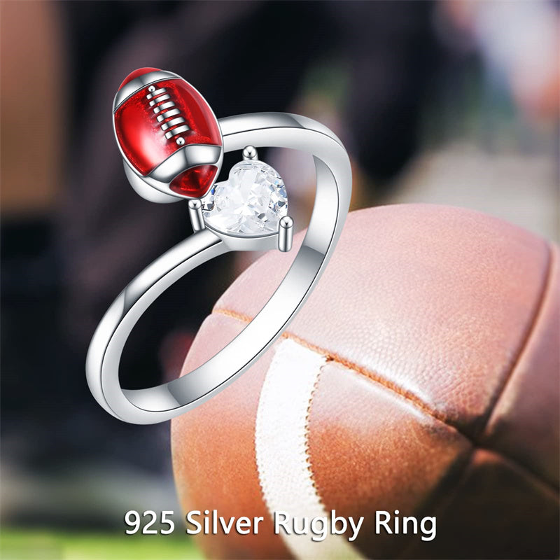 Sterling Silver Baseball Football Volleyball Spinner Ring