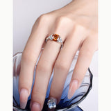 Sterling Silver 3.0 Carat Green Moissanite Engagement Ring