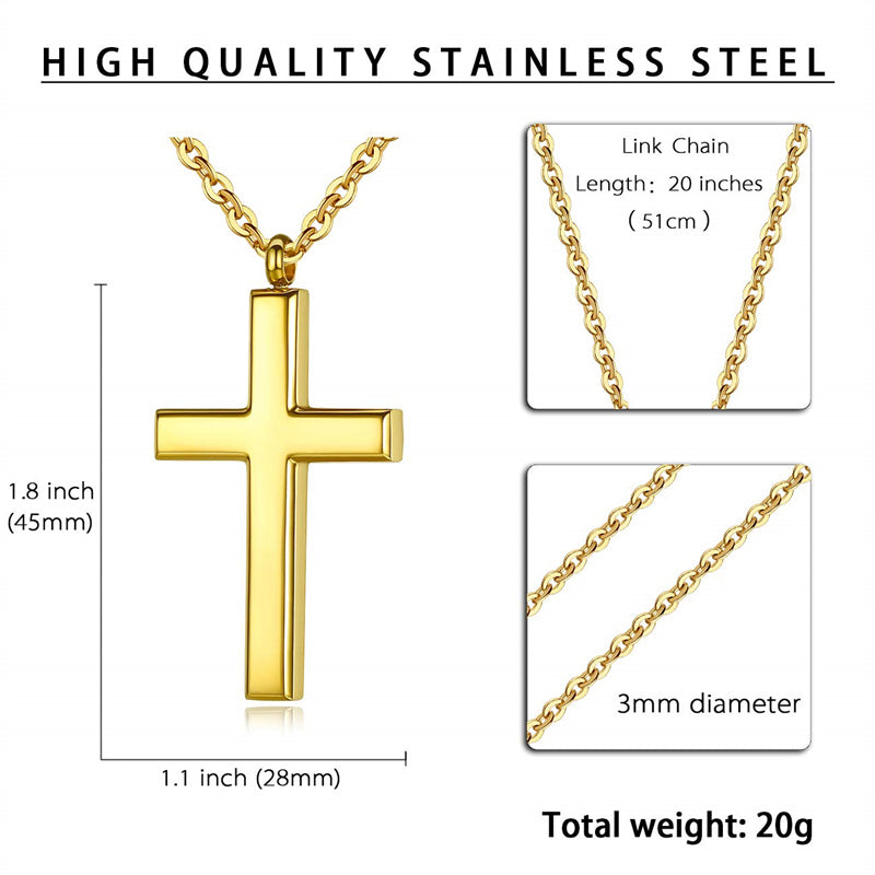 Stainless Steel Cross Pendant Necklace