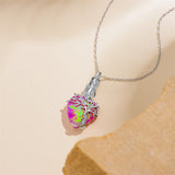 Sterling Silver Crystal Heart Tree of Life Urn Necklace for Ashes