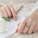 Sterling Silver Adjustable Cross Inspirational Ring With Engraved