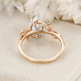 Sterling Silver 10K 14K 18K  Gold Pear Gemstone Vintage Engagement Wedding Promise Anniversary Ring