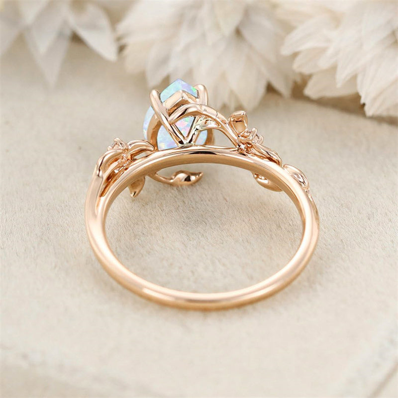 Sterling Silver 10K 14K 18K  Gold Pear Gemstone Vintage Engagement Wedding Promise Anniversary Ring