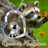 Sterling Silver Raccoon Pendant Necklace