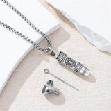 Sterling Silver Bear Lion Eagle Compass Tree of Life Bullet Urn Necklaces for Ashes