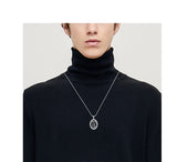 Sterling Silver Aztec Lion Cross Pendant Necklace