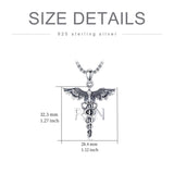 Sterling Silver Caduceus Phoenix RN Pendant Necklace RN Nurse Graduation Gift