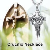 Sterling Silver Nail Cross Pendant Necklace for Men