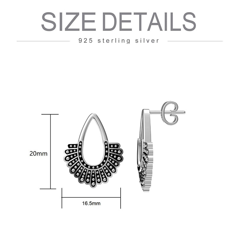 Sterling Silver RBG Dissent Collar Stud Earrings Drop Earrings