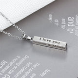 Stainless Steel Personalized Engraved Vertical Bar Necklace