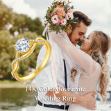 14K Gold 1.3 Carat(cttw) Moissanite Engagement Wedding Ring