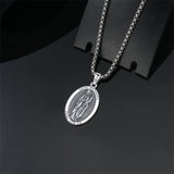 Sterling Silver Saint Barbara Goddess Amulet Pendant Necklace