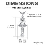 Sterling Silver Ankh_Eye of Horus  Protection Pendant Necklace