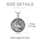 Sterling Silver Wolf Photo Locket Necklace