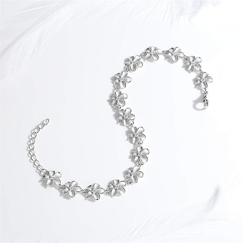 Sterling Silver Daisy Flower Bracelet