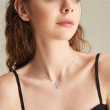 Sterling Silver Heart Father Daughter Pendant Necklace for Daughter