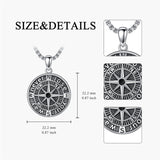 Sterling Silver Compass Pendant Necklace Graduation Jewelry Gift