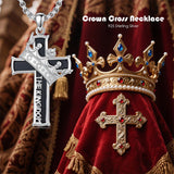 Sterling Silver Cross Christian Pendant Necklace for Men