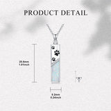 Sterling Silver  Opal Personalized Engraved Bar Pet  Butterfly Dragonfly Tree of Life  Urn Necklace for Ashes