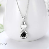 Sterling Silver Infinity Heart Urn Necklace for Ashes