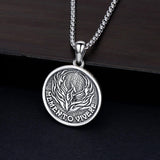 Sterling Silver Memento Mori Gothic Skull Amulet Pendant Necklace for Men