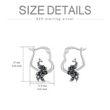 Sterling Silver Fox Frog Leopard Peacock Puppy Animal Hug Hoop Earrings