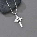 Sterling Silver 12 Constellation Cross Pendant Necklace