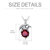 Sterling Silver Birthstone Dragon Pendant Necklace